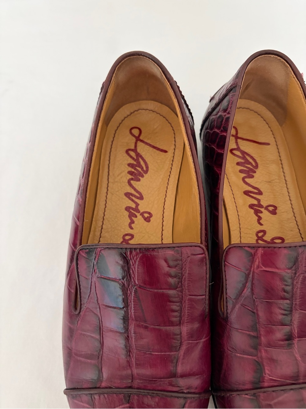 Lanvin Crocodile Leather Loafers – Burgundy/Oxblood - Picture 2 of 7